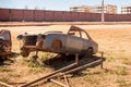 Old Junk Cars left on the side of the Road to deteriorate Royalty Free Stock Photo