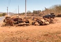 Old Junk Cars left on the side of the Road to deteriorate