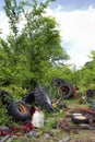 Old Junkyard Farm Tractor Body Parts Royalty Free Stock Photo