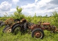 Old Junkyard Farm Tractor Body Parts Royalty Free Stock Photo