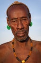 Old Karo man in South Omo, Ethiopia. Royalty Free Stock Photo