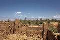 Old kasbahs and high Atlas mountains in background, Tinghir, Mor