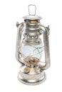 Old kerosene lamp with flame isolated on white background 3d Royalty Free Stock Photo