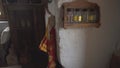 Old kerosene lamp inside the village house