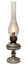 Old kerosene lamp isolated on white background .