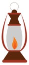 An old kerosene lamp, vector or color illustration