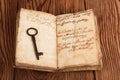 Old key and book Royalty Free Stock Photo