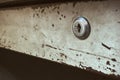 Old key hole of steel cabinet Royalty Free Stock Photo