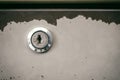 Old key hole of steel cabinet Royalty Free Stock Photo