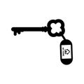 Old key home silhouette set on white background Royalty Free Stock Photo