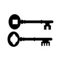 Old key home silhouette set on white background Royalty Free Stock Photo