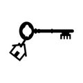 Old key home silhouette set on white background Royalty Free Stock Photo