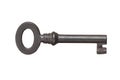 Old key isolated on white background with clipping path and copy space for your text Royalty Free Stock Photo