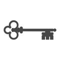 Old key silhouette icon, simple vector icon Royalty Free Stock Photo