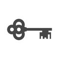 Old key silhouette icon, simple vector icon Royalty Free Stock Photo