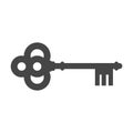 Old key silhouette icon, simple vector icon Royalty Free Stock Photo