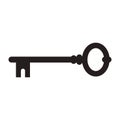 Old key silhouette Royalty Free Stock Photo