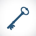 Old key silhouette vector icon Royalty Free Stock Photo