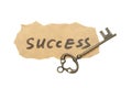 Old key and success words Royalty Free Stock Photo