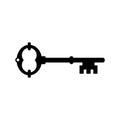 Old key vector icon isolated on white background Royalty Free Stock Photo