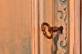 Old keyhole with key Royalty Free Stock Photo