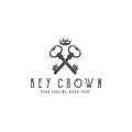 Old keys with crown. Logo