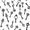 Old keys with decorative elements in retro style Royalty Free Stock Photo