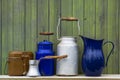 Old kitchen enamelware Royalty Free Stock Photo