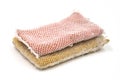 Old kitchen sponge on white background. Royalty Free Stock Photo
