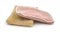 Old kitchen sponge on white background. Royalty Free Stock Photo