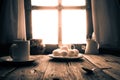 Old kitchen table rural cottage morning