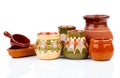 Old kitchenware (clay pots) Royalty Free Stock Photo