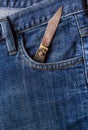 Old knife front pocket jeans