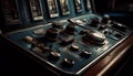 Old knob turns modern technology on vintage audio equipment generated by AI Royalty Free Stock Photo