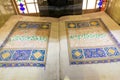 Old Koran Bible inside of Vakil Bath, an old public bath in Shiraz, Iran. It was a part of the royal district constructed during