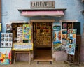 Old la buranella postcard shop in Burano, Italy selling postcards