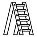 Old ladder icon outline vector. Wood safety Royalty Free Stock Photo