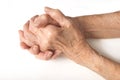 Old Ladies hands clasped Royalty Free Stock Photo