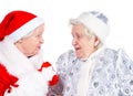 Old Ladies- Snow Maiden and San Royalty Free Stock Photo