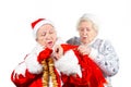 Old Ladies- Snow Maiden and Santa Royalty Free Stock Photo