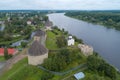 Old Ladoga fortress aerial photography. Leningrad region Royalty Free Stock Photo