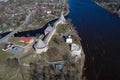 Old Ladoga Fortress aerial photography. Staraya Ladoga Royalty Free Stock Photo