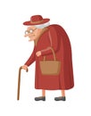 Old lady in a coat and hat Royalty Free Stock Photo