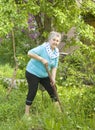 Old lady in garden