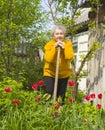 Old lady gardening Royalty Free Stock Photo