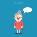 Old lady. Grandma. Cartoon