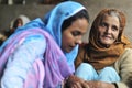 Old lady with his younger niece from Kupwara village