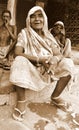 Old India lady relaxing with family Royalty Free Stock Photo