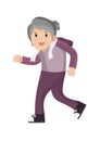Old lady running Royalty Free Stock Photo