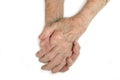 Old Lady's hands clasped Royalty Free Stock Photo